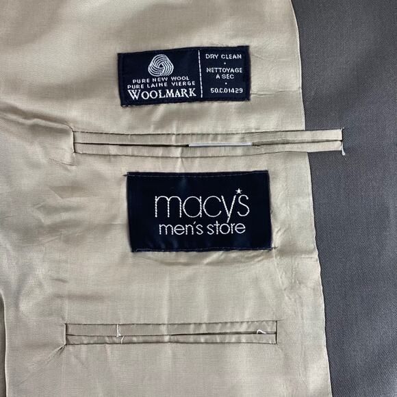 CALVIN KLEIN Gray Wool Suit Blazer Jacket Top One Piece Size 42R - Picture 6 of 8